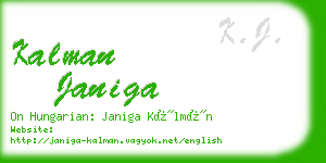 kalman janiga business card